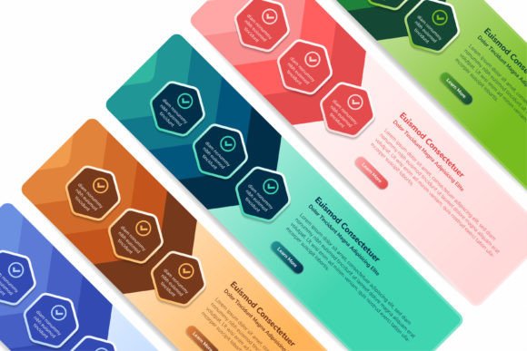 Arrow Hexagon Element Banner: Modern Graphics for Web Elements