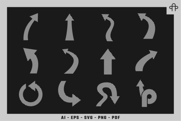Arrows Striped Vector Illustration: Graphics for Web Elements & Crafting