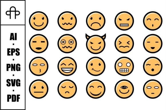Collection Emoticon Expression Vector: Web Elements & Graphics