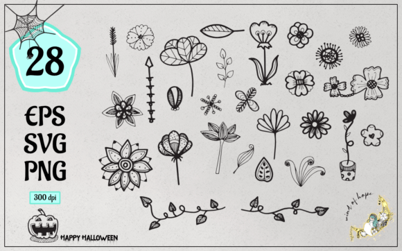 Flower Doodle Vector Element