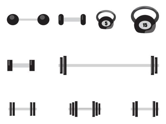 Gym Dumbbell Collection: Graphics for Real Local Business Branding