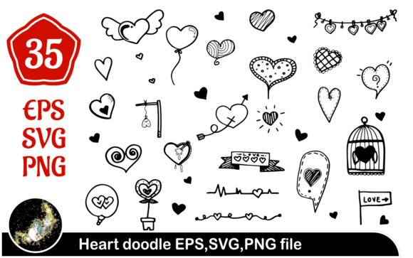 Heart Doodle Drawn: Web Elements & Graphics