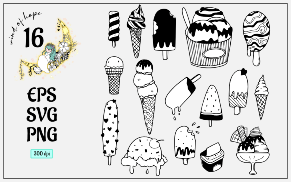Ice Cream Doodle Hand Drawn: Web Elements & Graphics Review