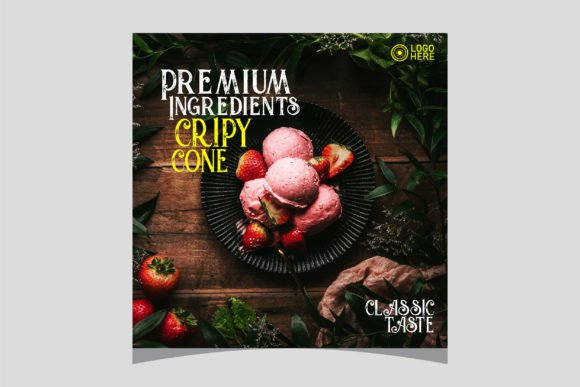 ICE CREAM SOCIAL MEDIA POST Graphics & Web Elements