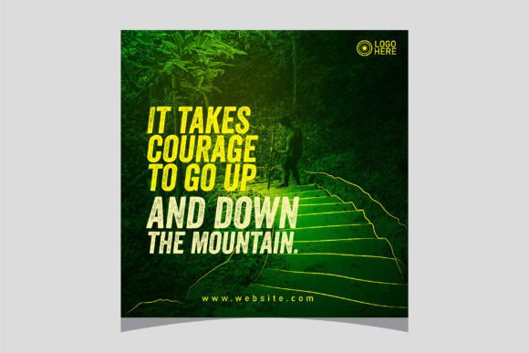 Mountain Traveler Social Media Post: Graphics & Web Elements