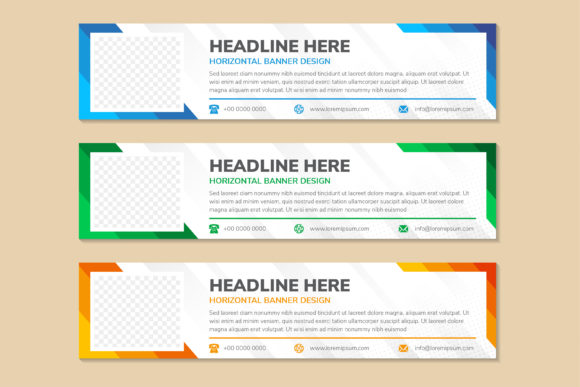 Multicolored Horizontal Banner Diagonal Graphics