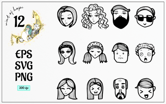 People Face Feelings Doodle: Web Elements & Graphics for Local Branding