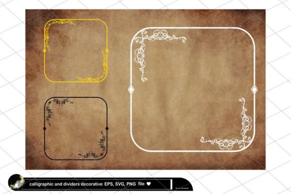Set of Border Calligraphy Frame Elements: Free Graphics for Local Branding