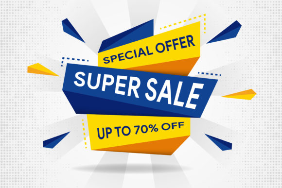 Super Sale Element Banner Halftone: Graphics for Local Business Web Elements
