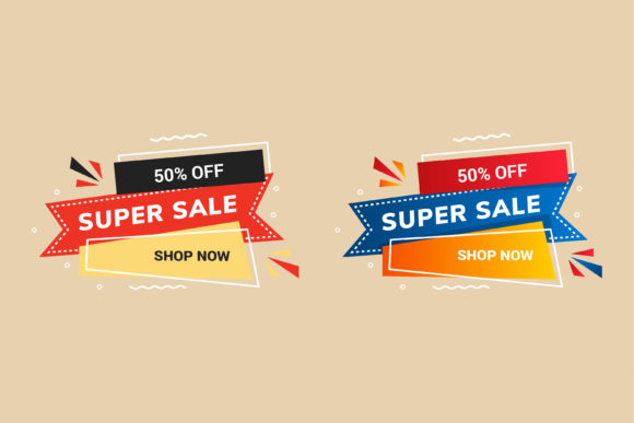 Super Sale Ribbon Banner Element: Graphics & Web Elements for Crafters