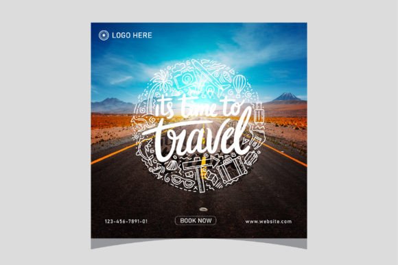 TRAVEL SOCIAL MEDIA POST Graphics for Web Elements